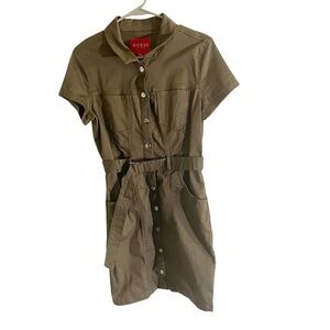 Guess dress green for party or special occasion belt and button up pockets